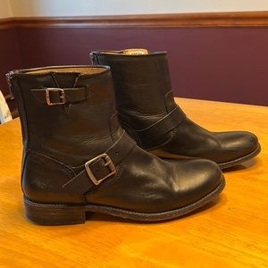 Frye women’s black leather boots